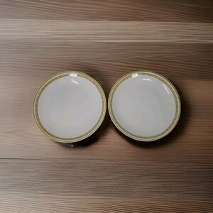Two Homer Laughlin Best China USA Athena Empire Greek Key Dessert Plates 6.5"